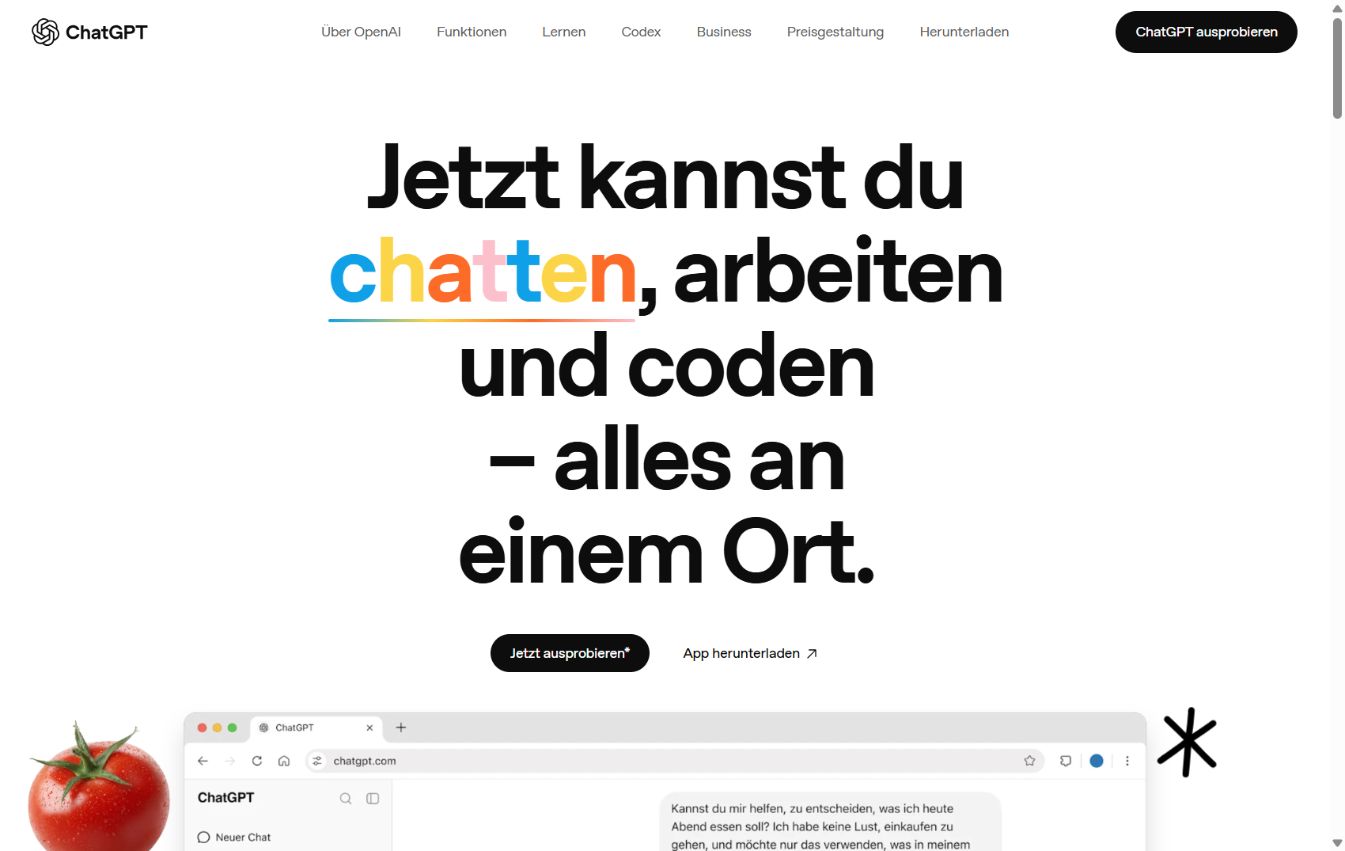 Screenshot von ChatGPT