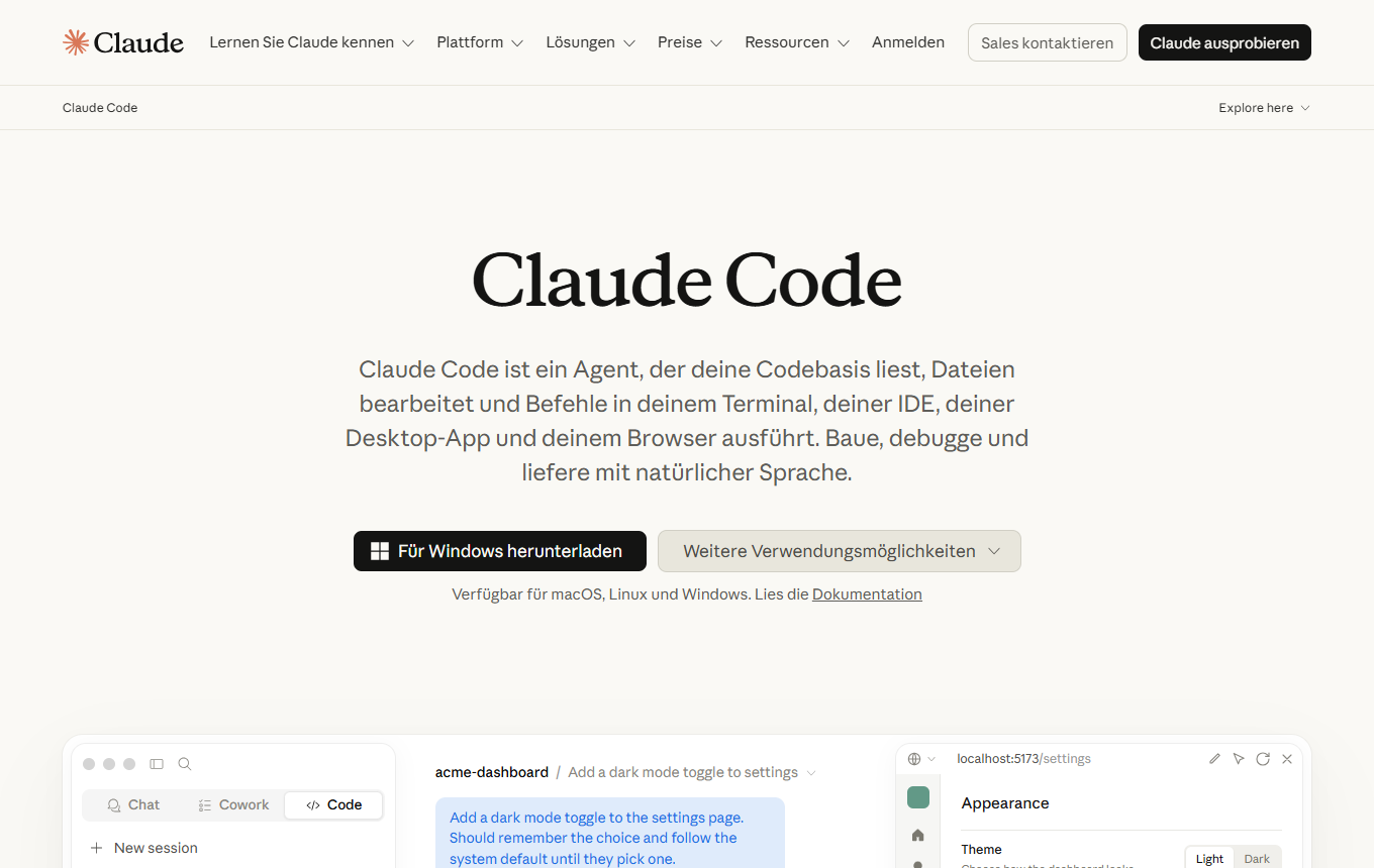 Screenshot von Claude Code