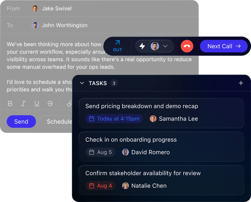 Screenshot der Benutzeroberfläche von Close CRM