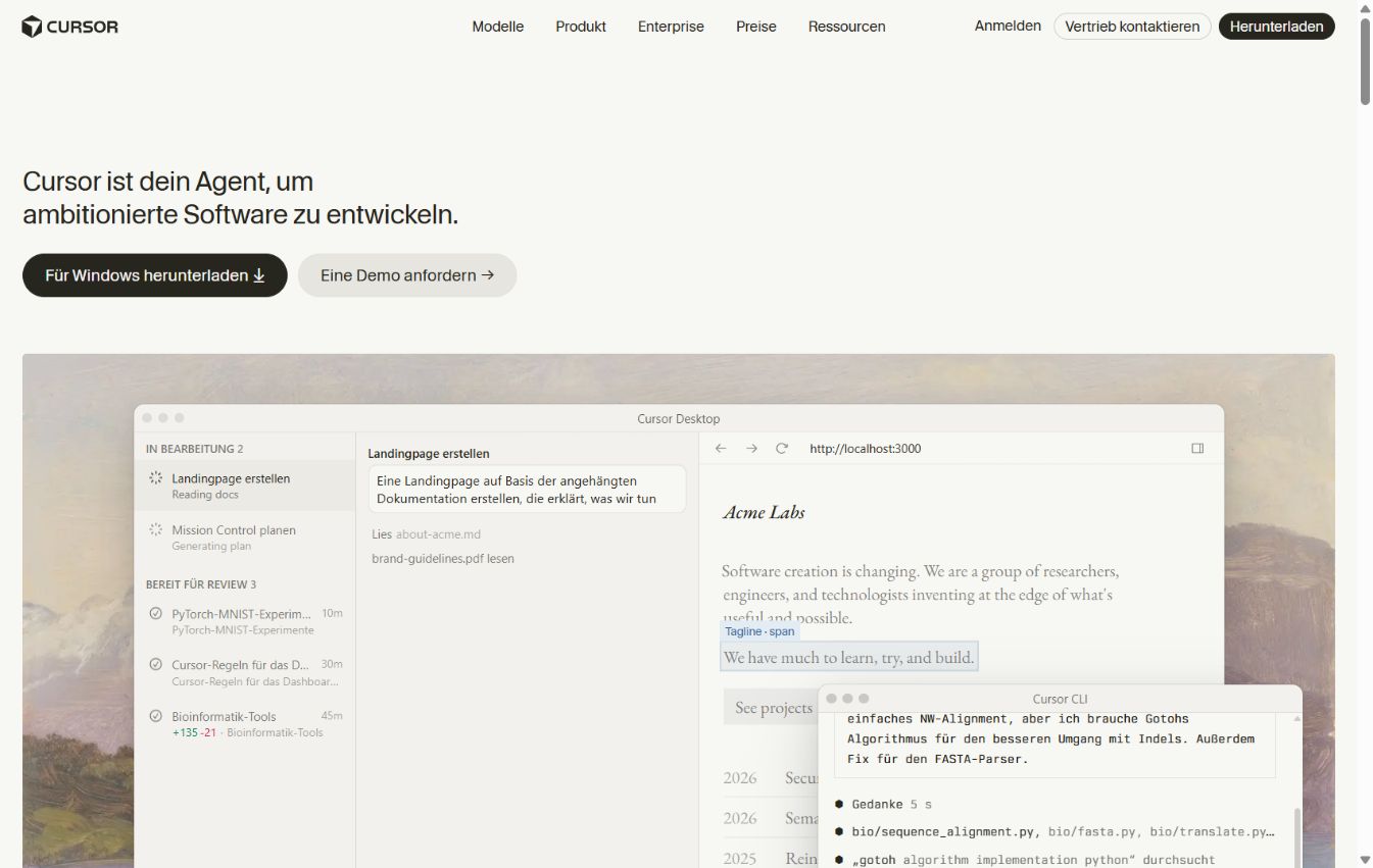 Screenshot von Cursor