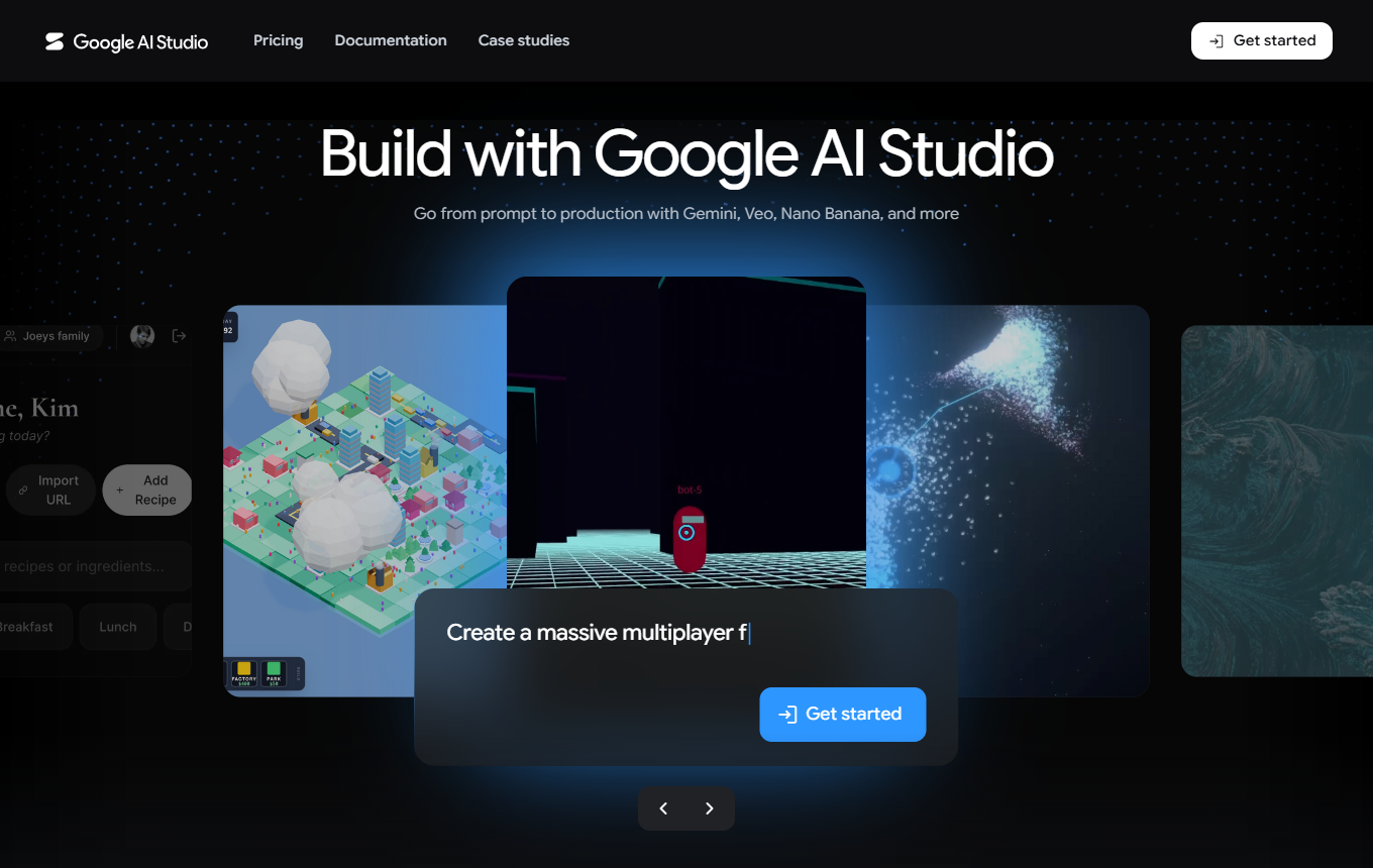 Screenshot von Google AI Studio