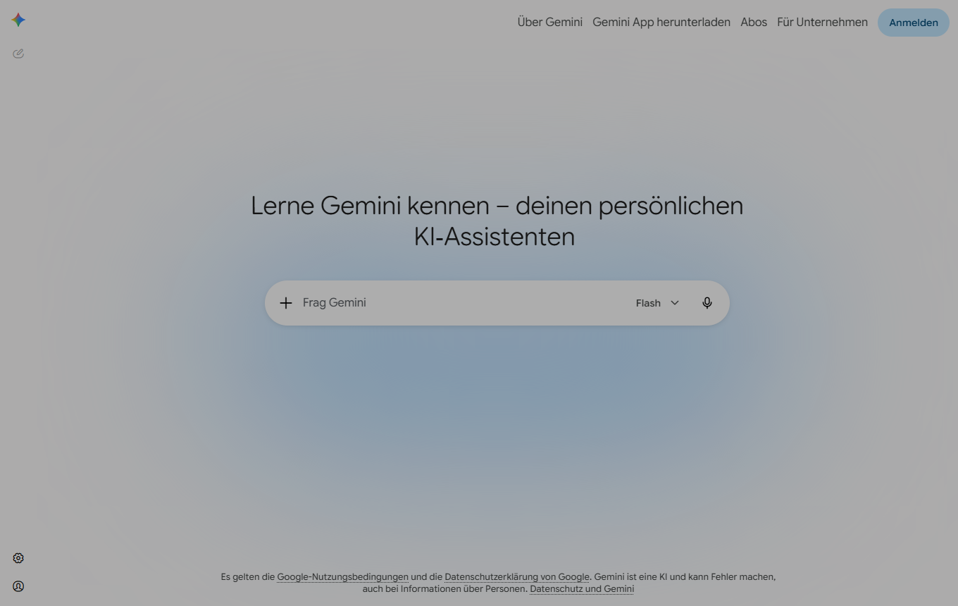 Screenshot von Google Gemini