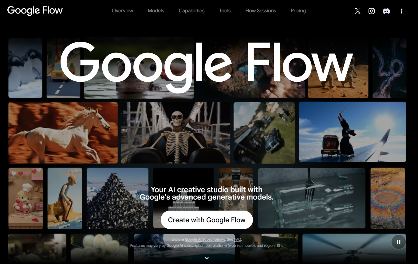 Screenshot von Google Veo 3.1 / Flow