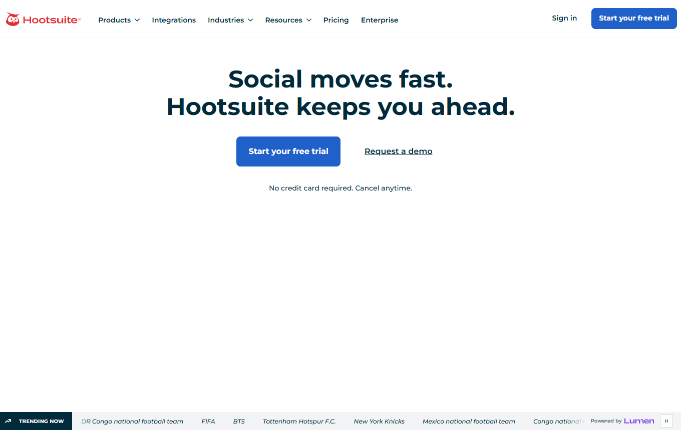 Historische Vorschau von Hootsuite