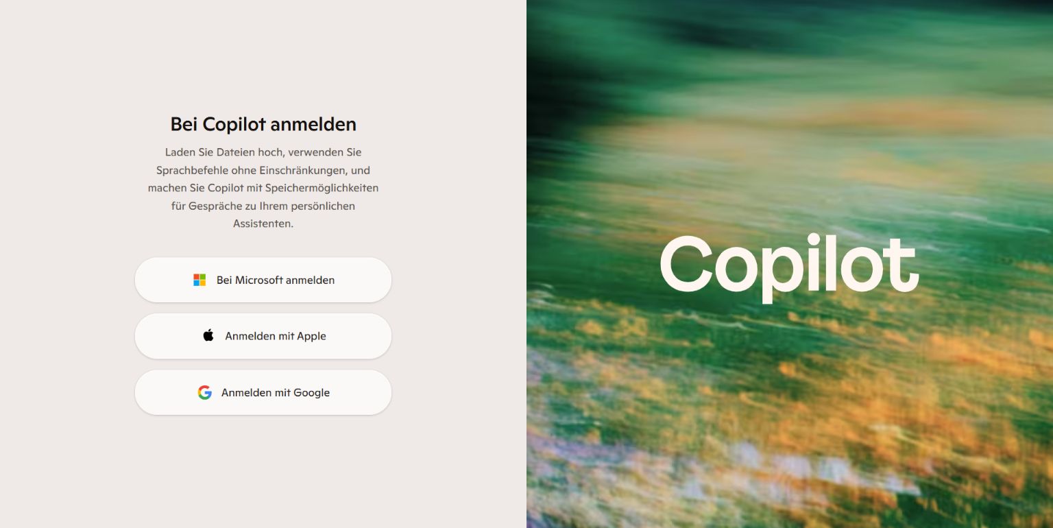 Screenshot von Microsoft Copilot