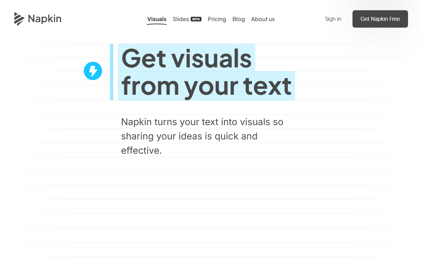 Screenshot von Napkin