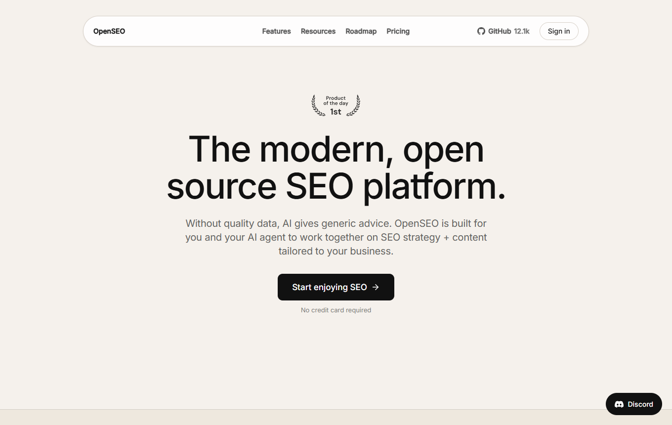 Screenshot von OpenSEO