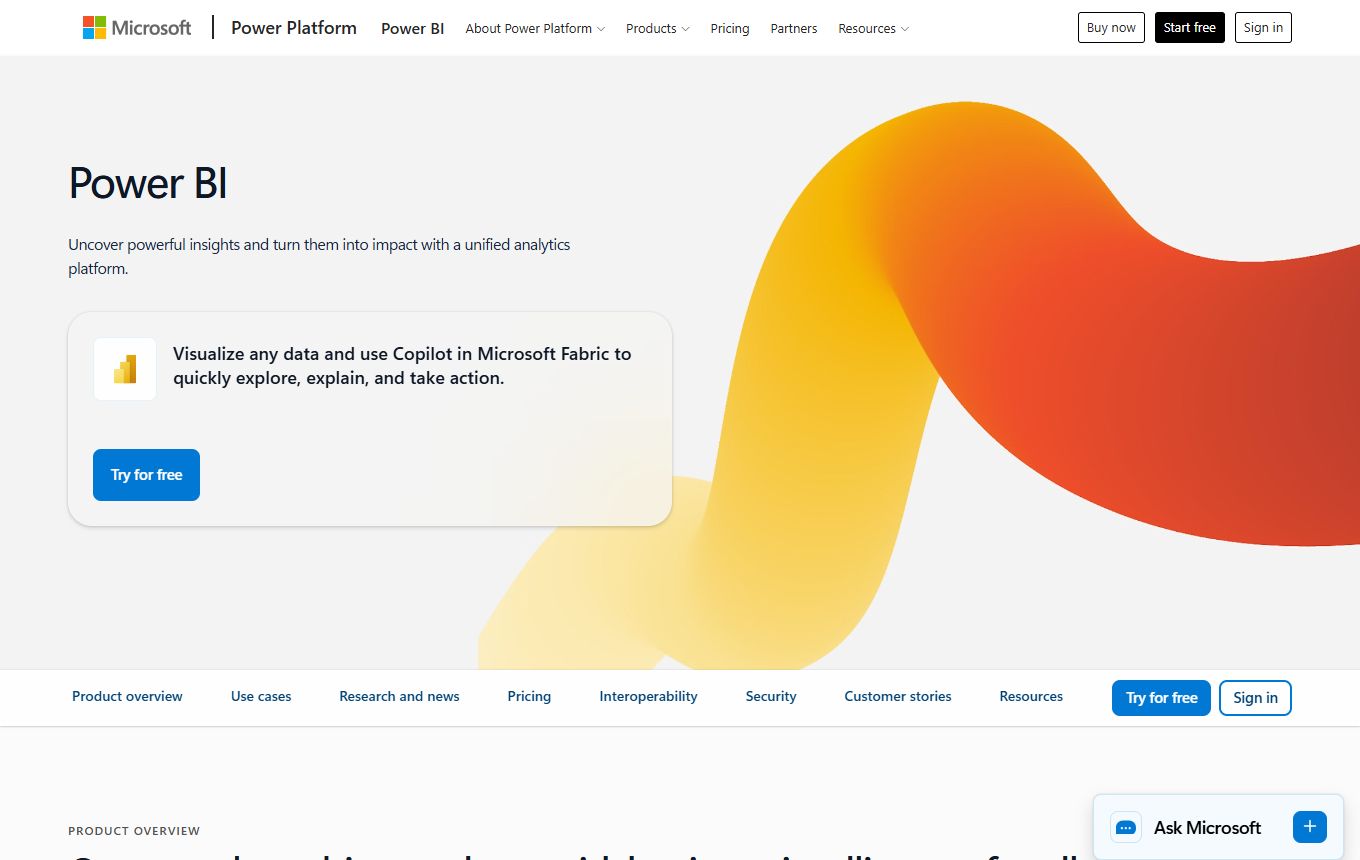 Screenshot von Power BI Copilot