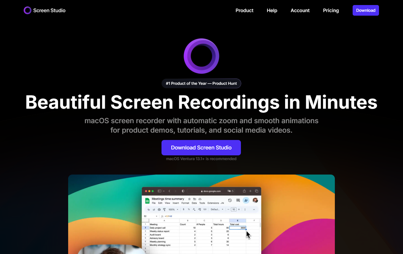 Screenshot von Screen Studio