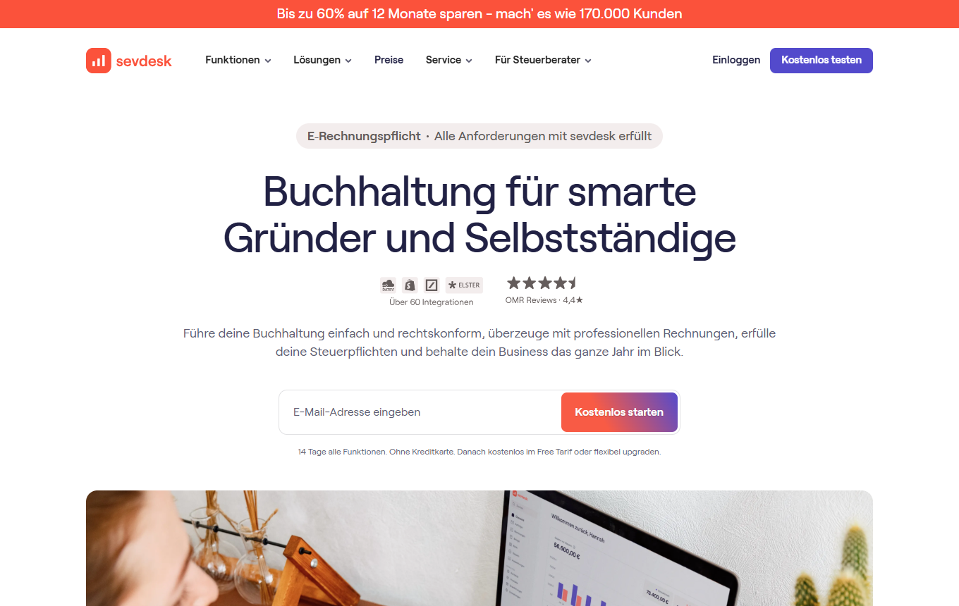 Screenshot von sevdesk