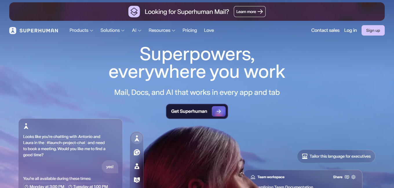 Screenshot von Superhuman
