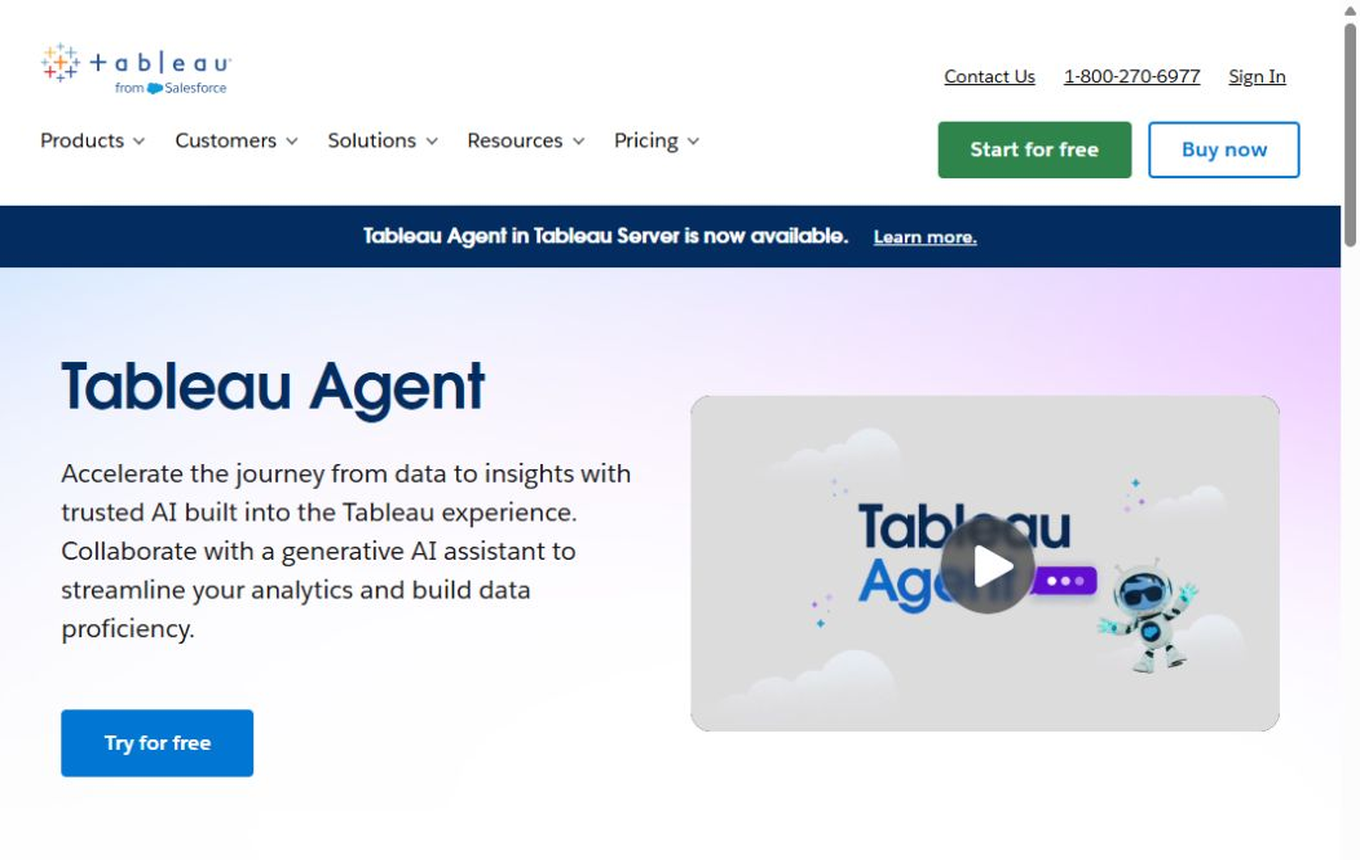 Screenshot von Tableau Agent